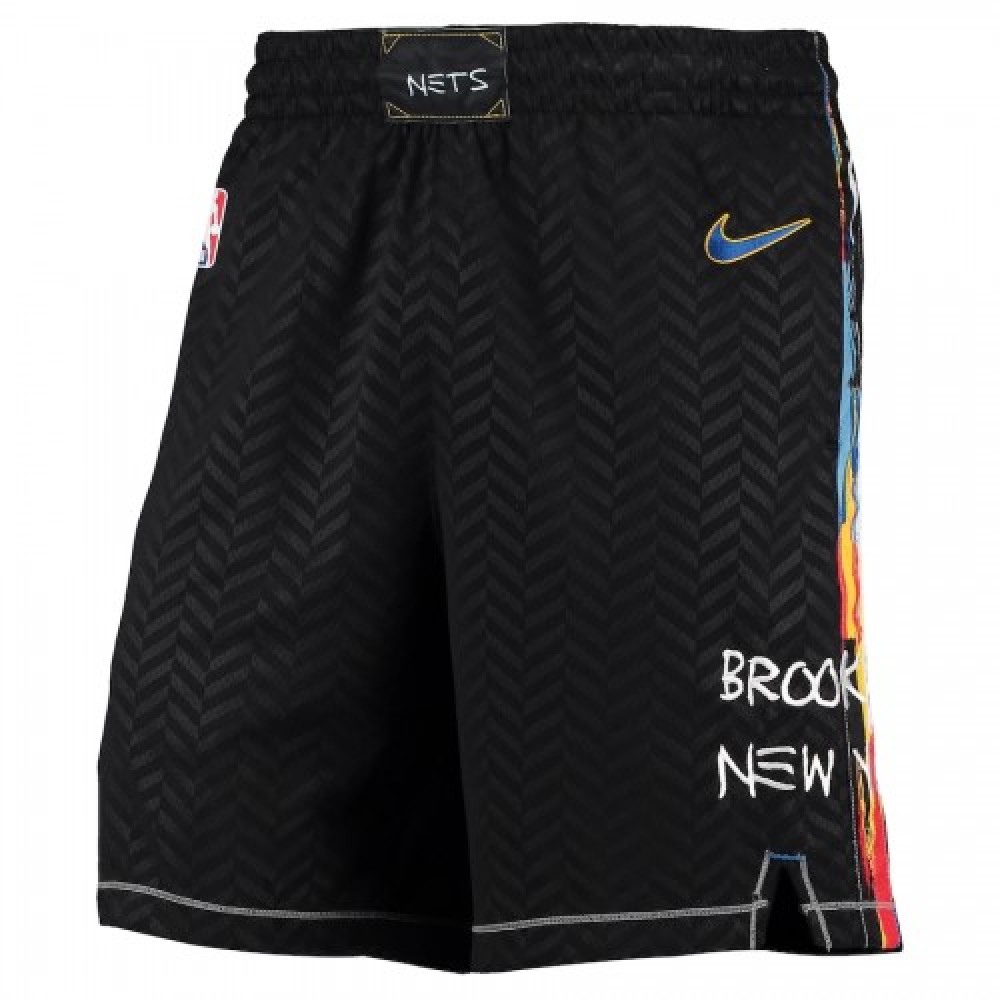 Men's Brooklyn Nets Black 2020/21 Swingman Shorts - City Edition-Pro Kit Vault | Brand New 26/27 Sports Jerseys